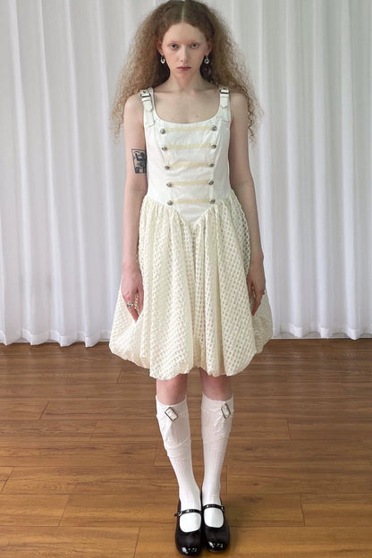 Abito con spalline sottili patchwork Napoleon