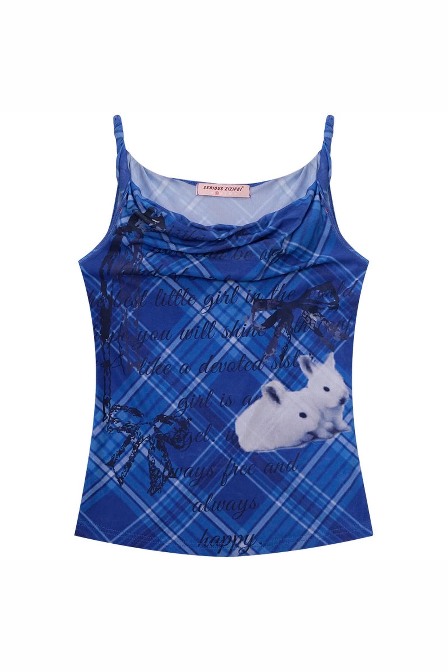 Klein Blue Rabbit Plaid Top
