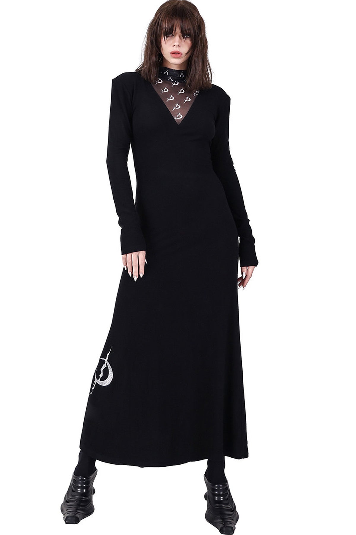 Mesh High Neck Dress