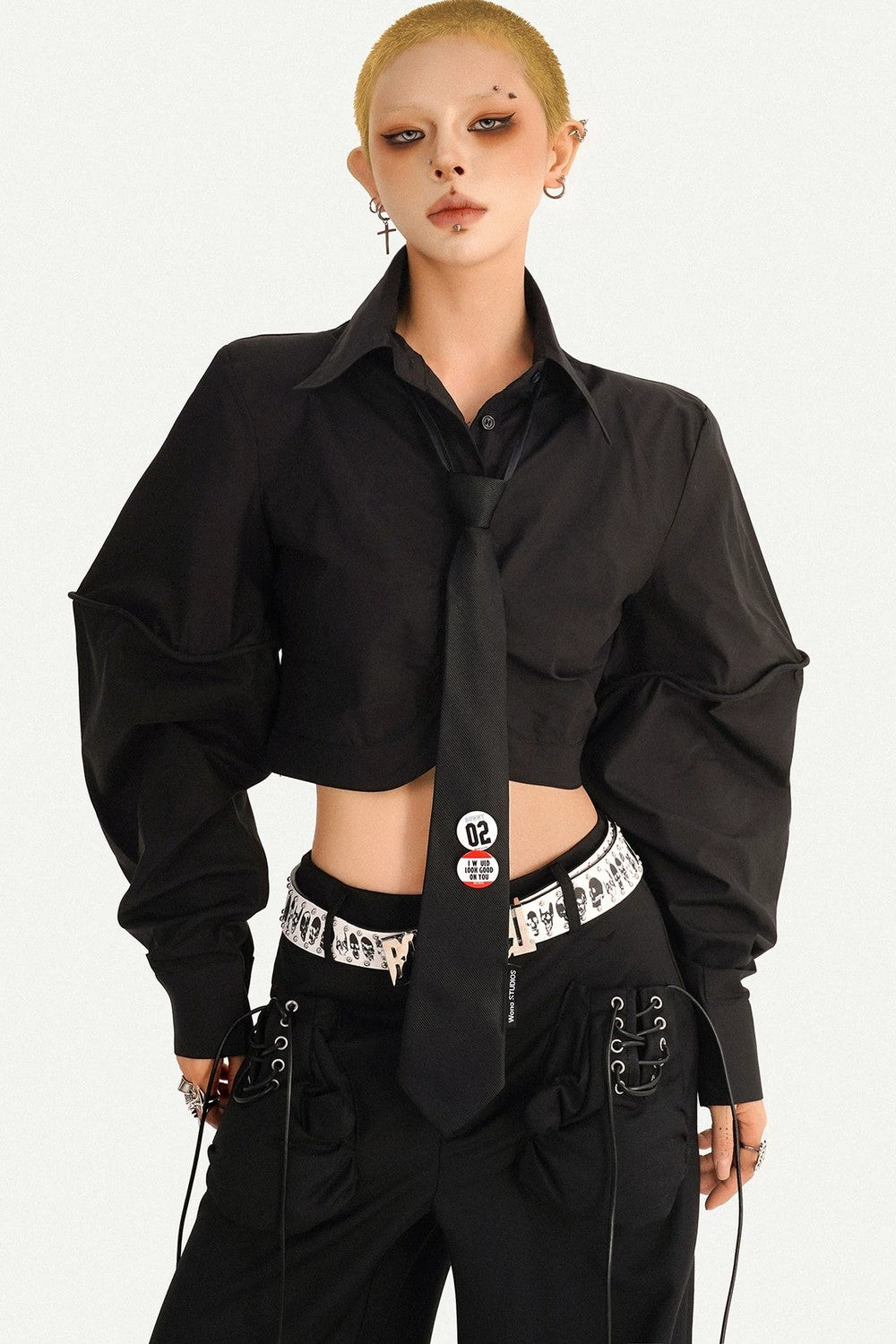 Dark Style Lace-Up Shirt