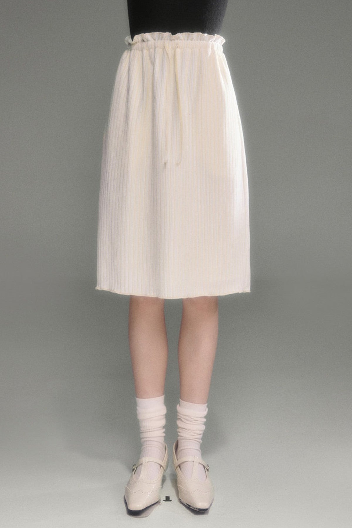 Moonlight Waterfall Long-Sleeve Ribbon Top and Skirt Set-Up