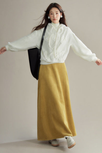 Retro Corduroy A-Line Skirt