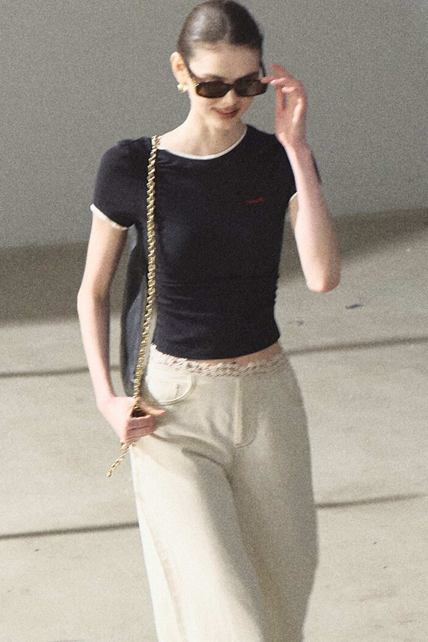 Color-Block Embroidered Summer Top