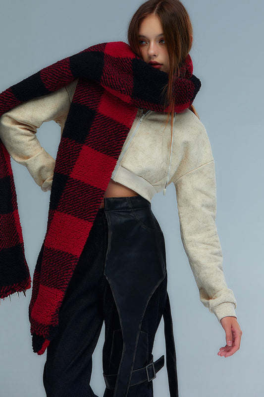 Red Black Plaid Cat Scarf