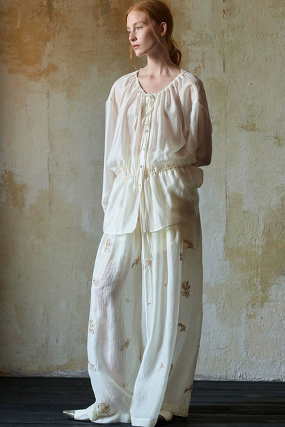 Tencel Acetate Off-White Blouse