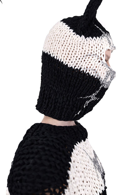 Cat Ear Striped Knitted Balaclava