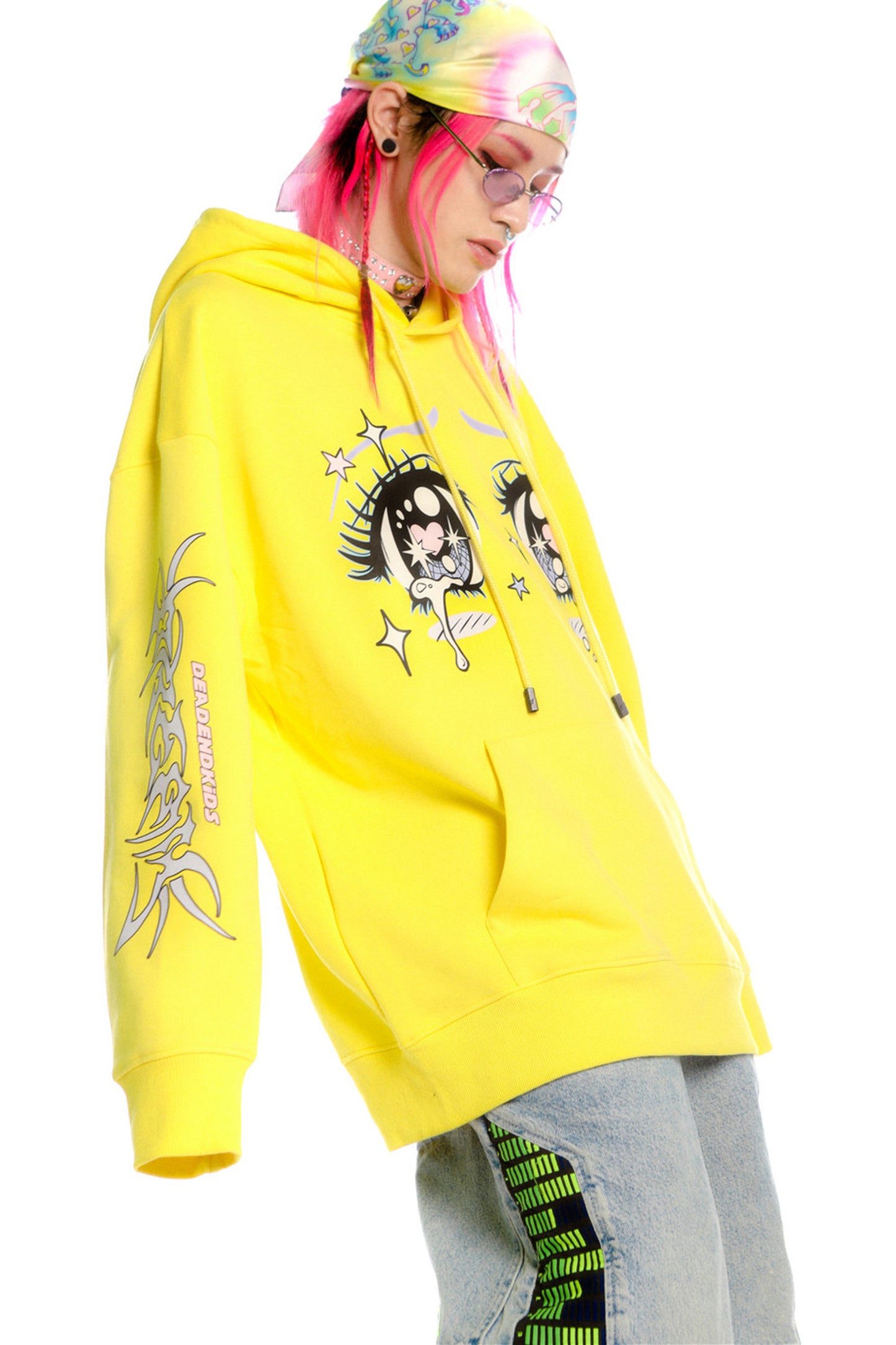 Anime Eye Print Loose Jacket