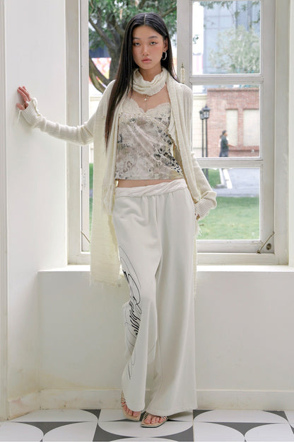 Satin Waistband Low-Waist Sweatpants