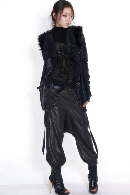 Tencel Double Belt Workwear Pocket Cuffed Pants