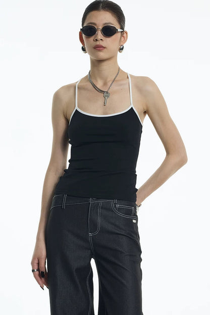 Camisole a goccia con schiena incrociata
