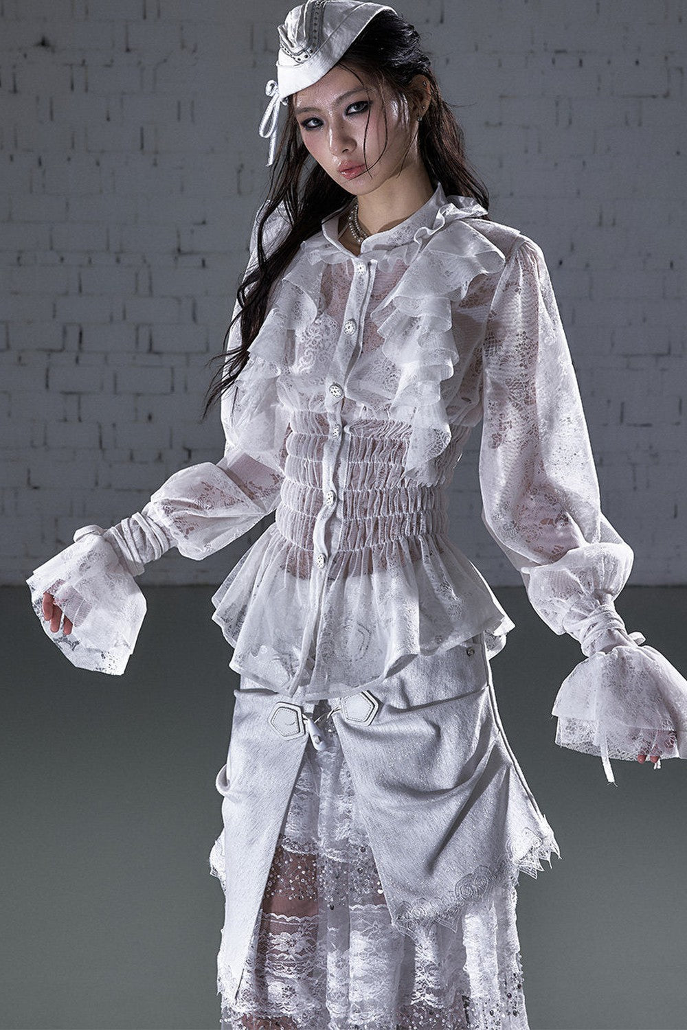 Lace Ruffle Collar Blouse