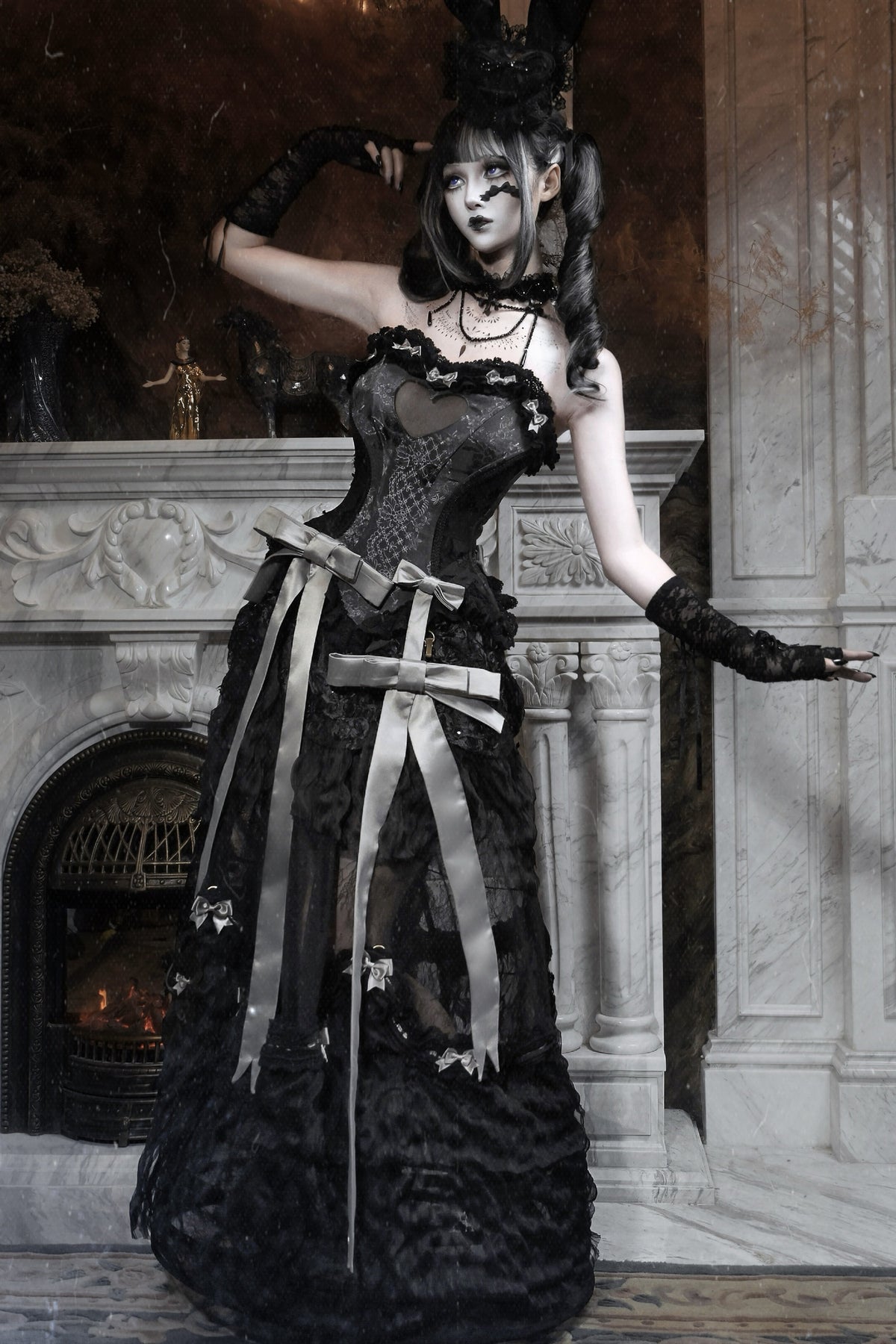 Gothic Heart Fishbone Camisole Set-Up