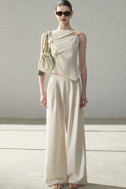 One-Shoulder Lyocell Wool Camisole