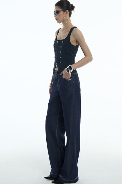 Asymmetrische Jeans aus Tencel-Denim