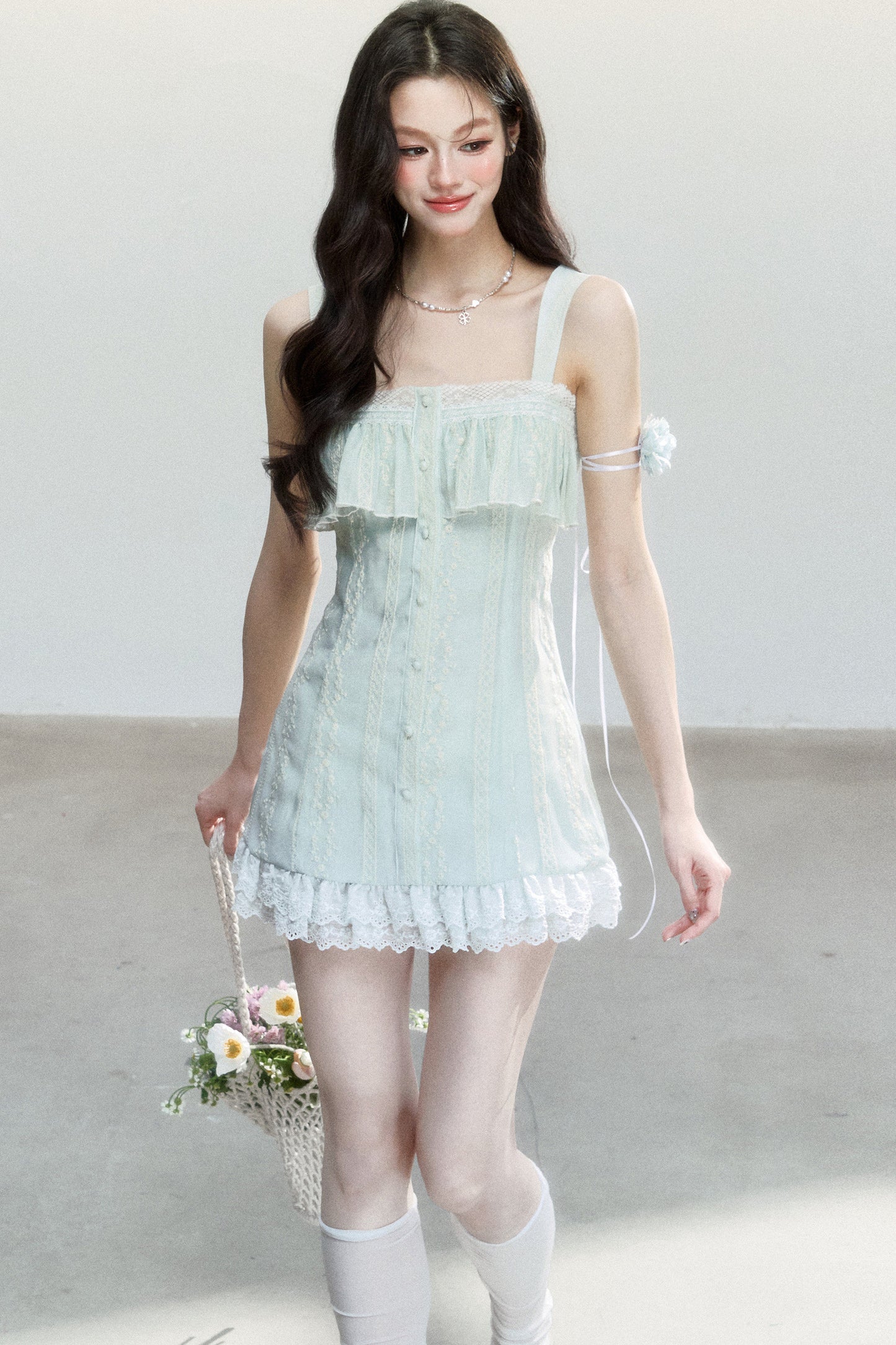 White Tea Embroidered Dress