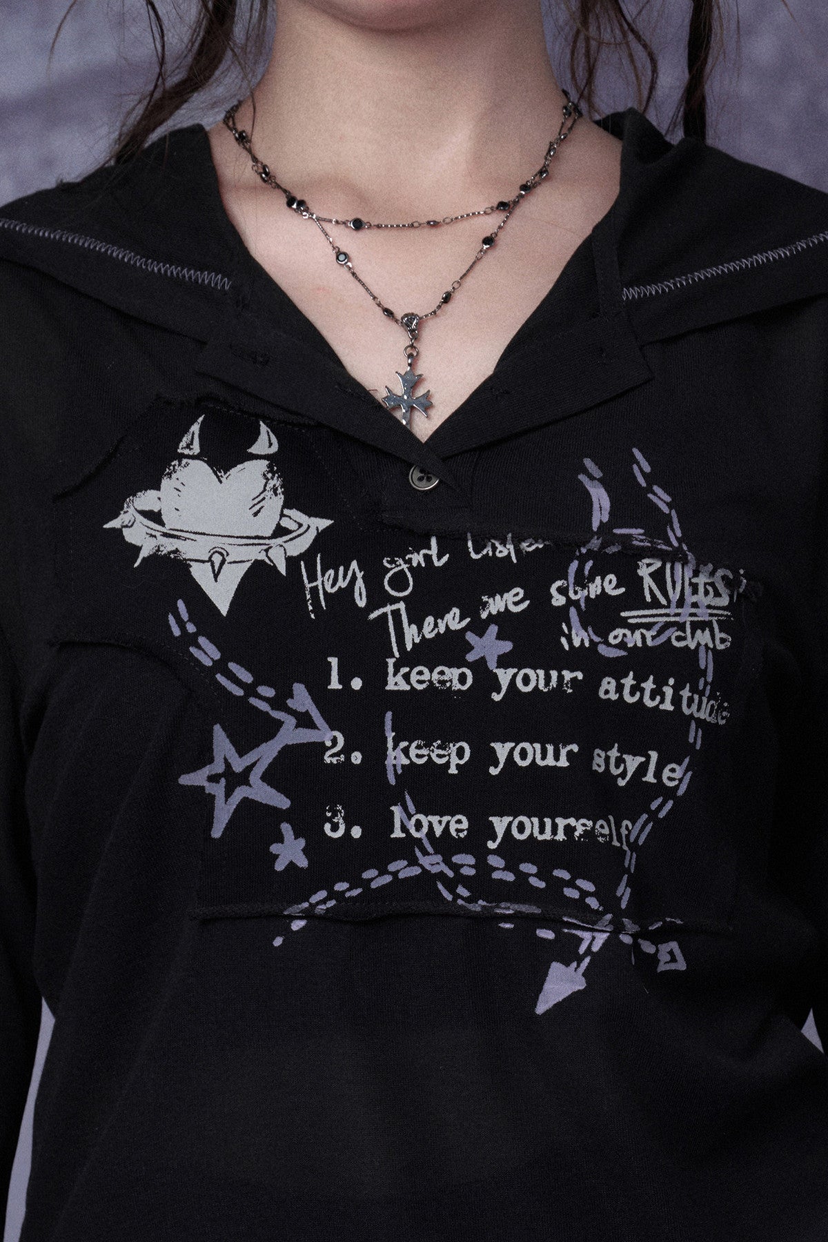 Dark Street Graffiti Mesh Hoodie