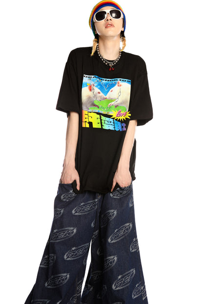 Pure Love Warrior lockere Subkultur-Bluse