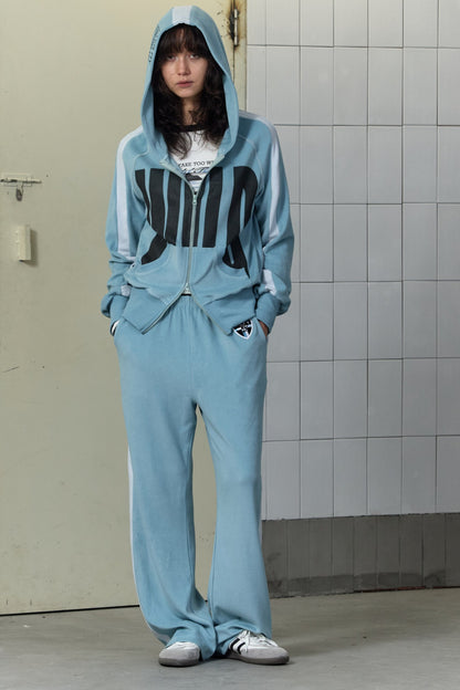 Letter Print Color-Block Hooded Jacket