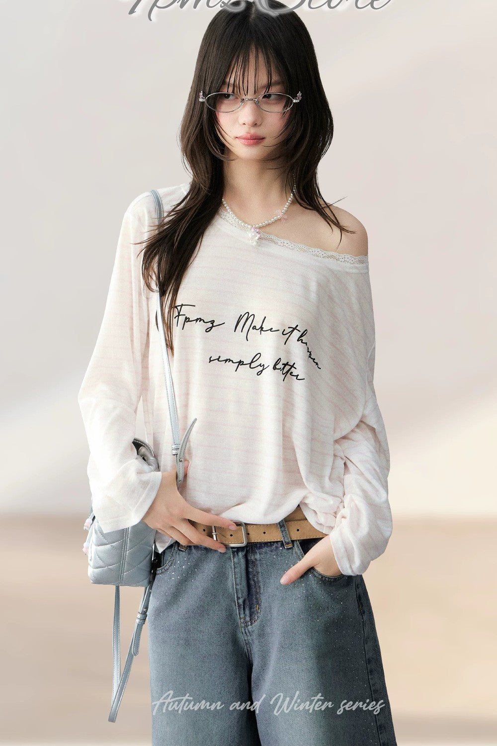 Striped Lace Off-Shoulder Top