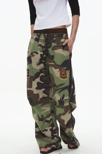 Retro Double-Waist Camouflage Pants