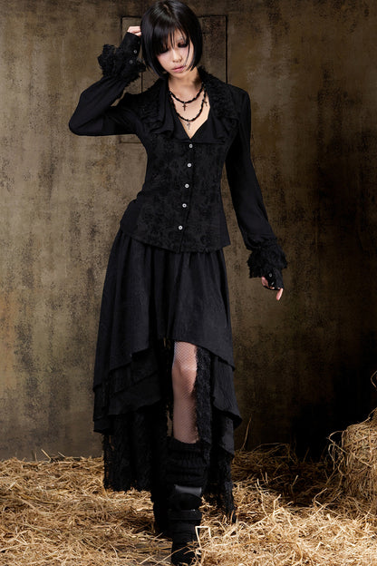 Layered Collar Chiffon Shirt