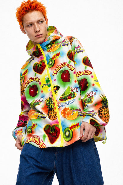 Teflon coupe-vent à capuche imprimé fruits