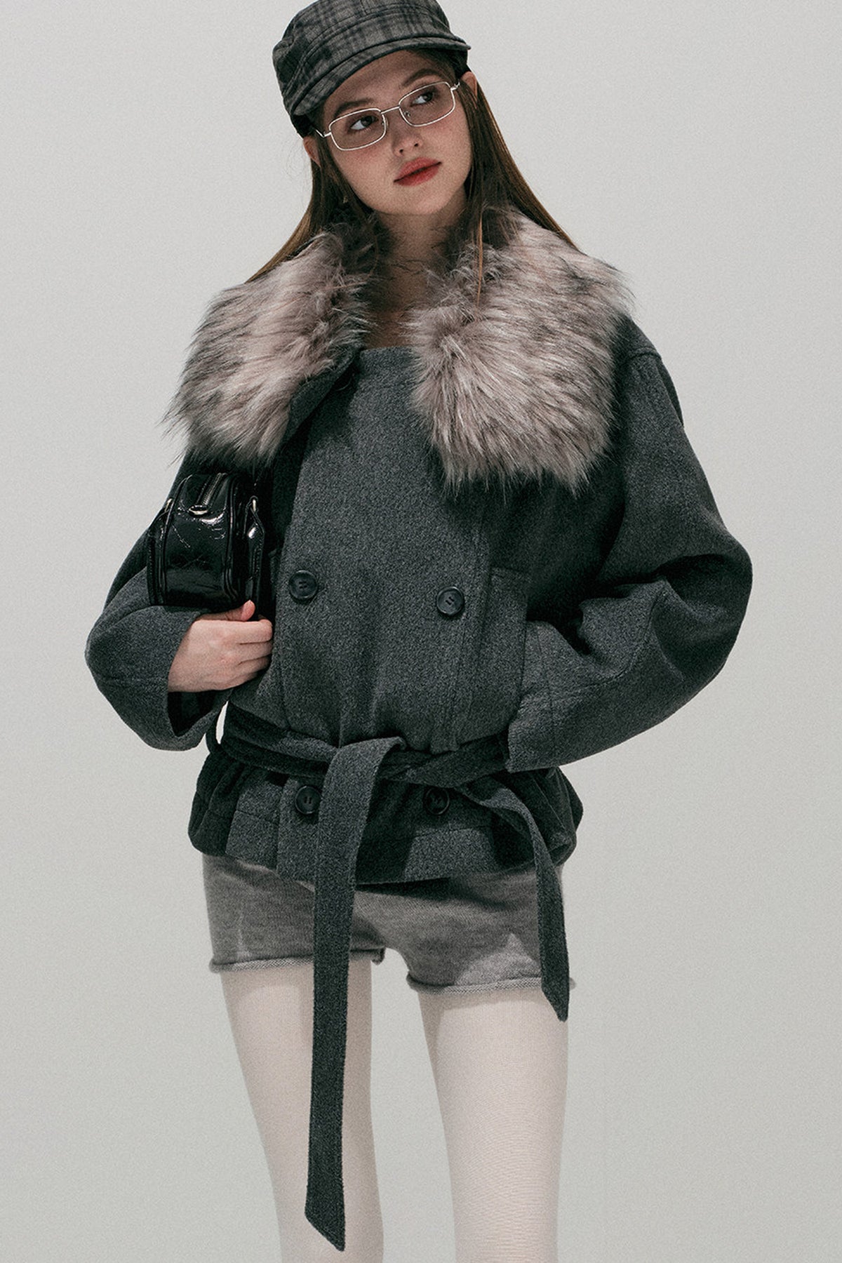 Fur Collar Wool Coat