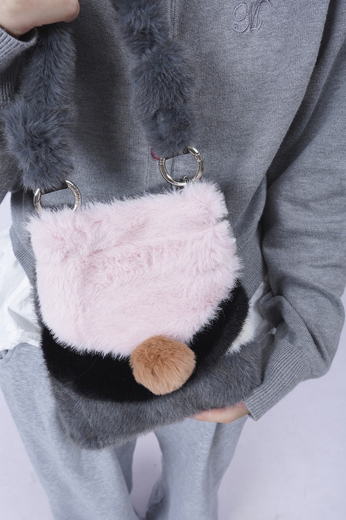 Wild Furry Color-Block Bag