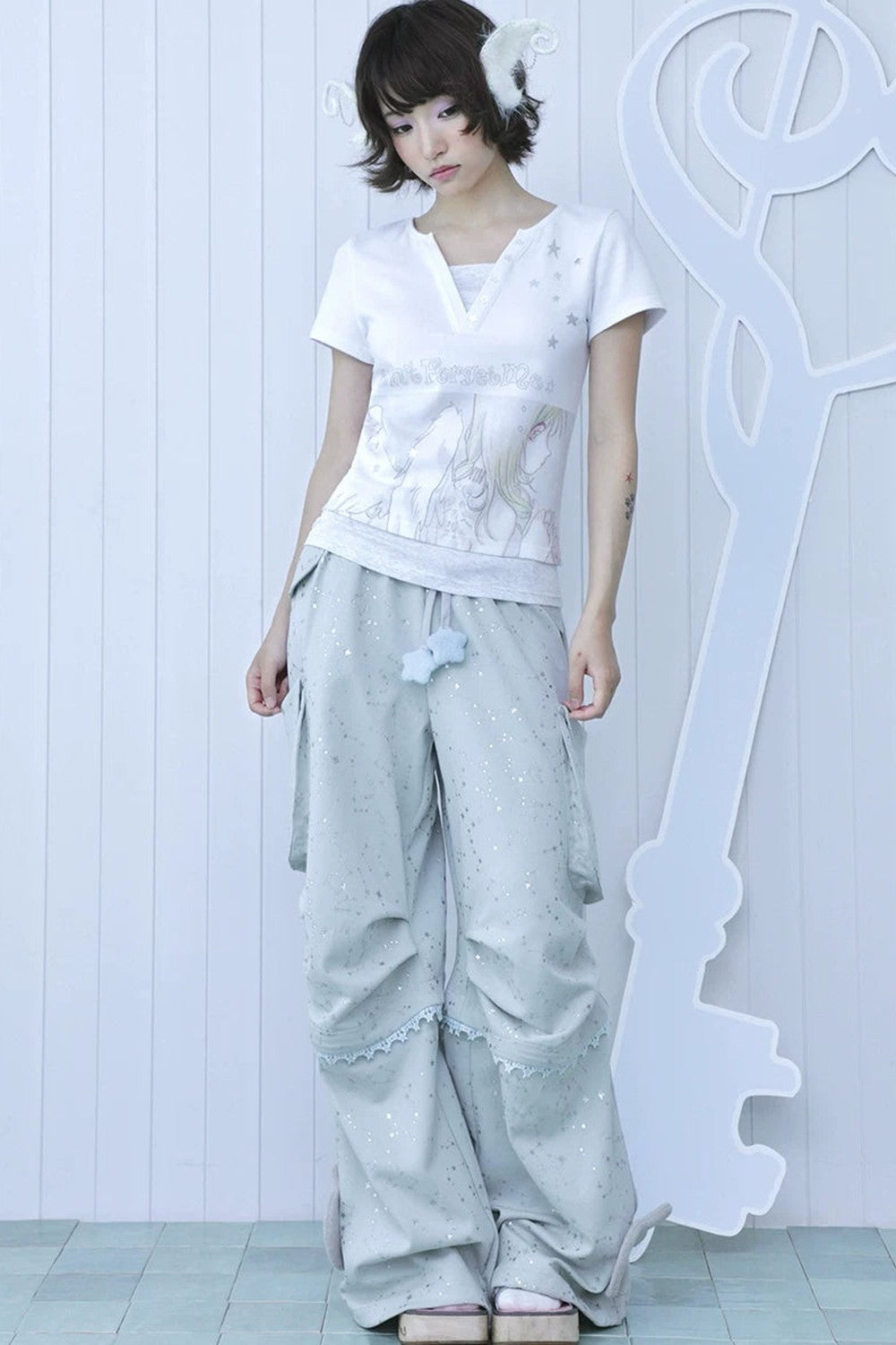 Y2K Angel Foil Two-Piece Tee