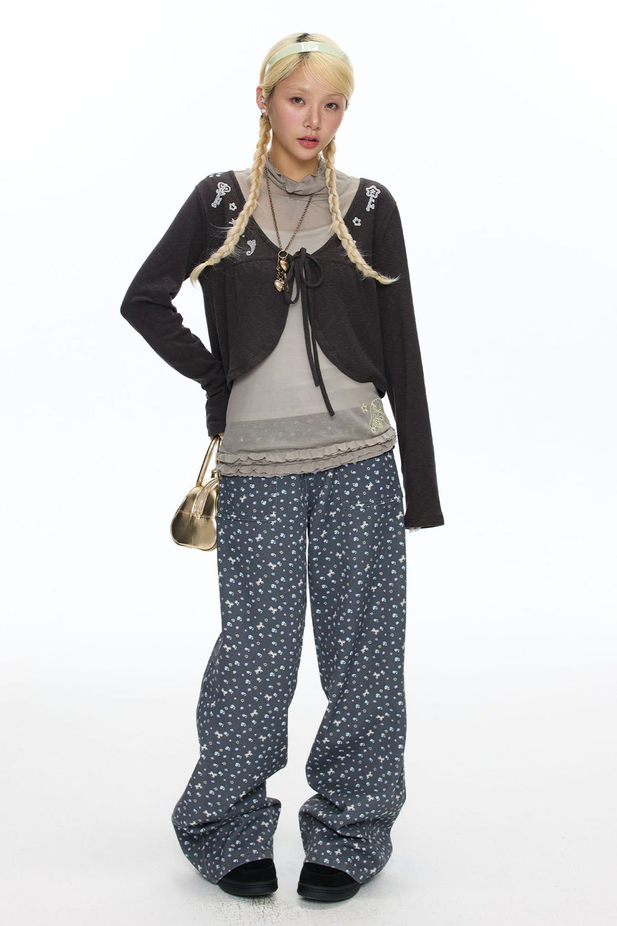 Snowflake Embroidered Cashmere Cardigan