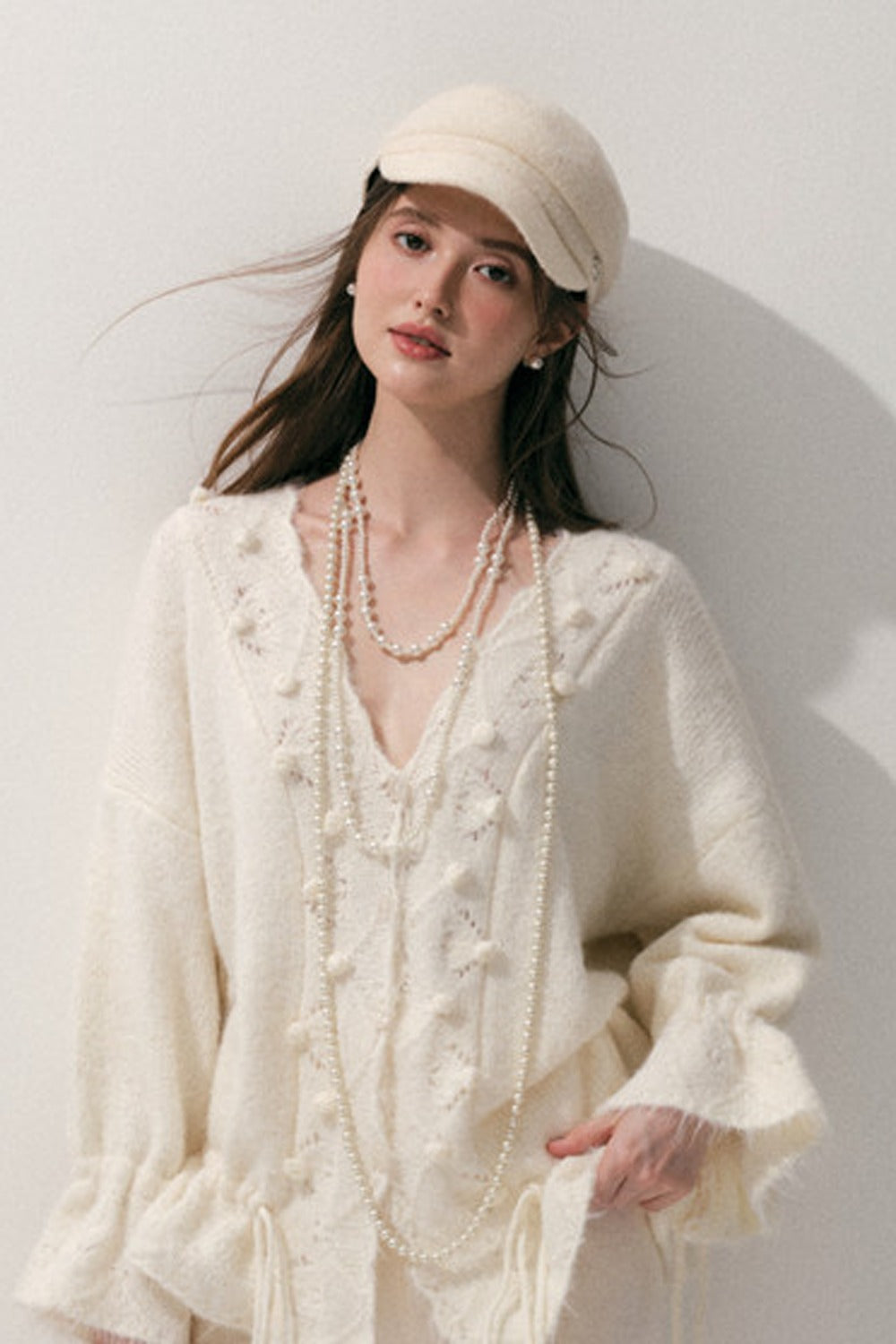 Loose Crochet V-Neck Cardigan