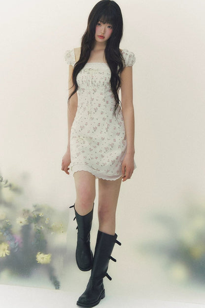 Floral Polka Dot A-Line Dress