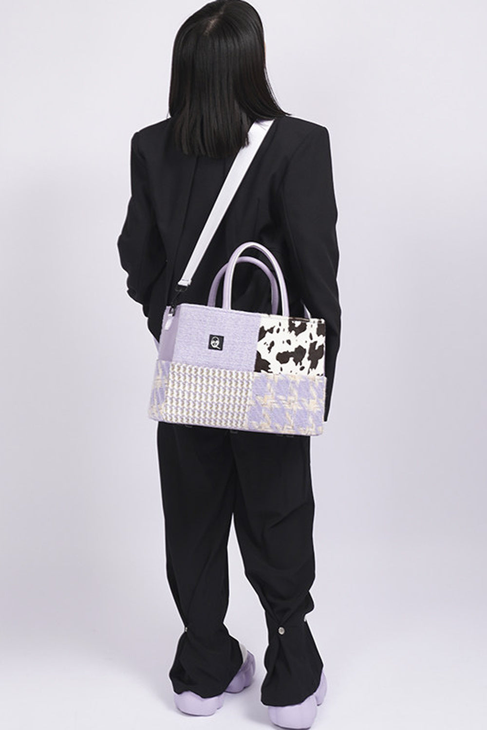 Y2K Leather Contrast Tote Bag