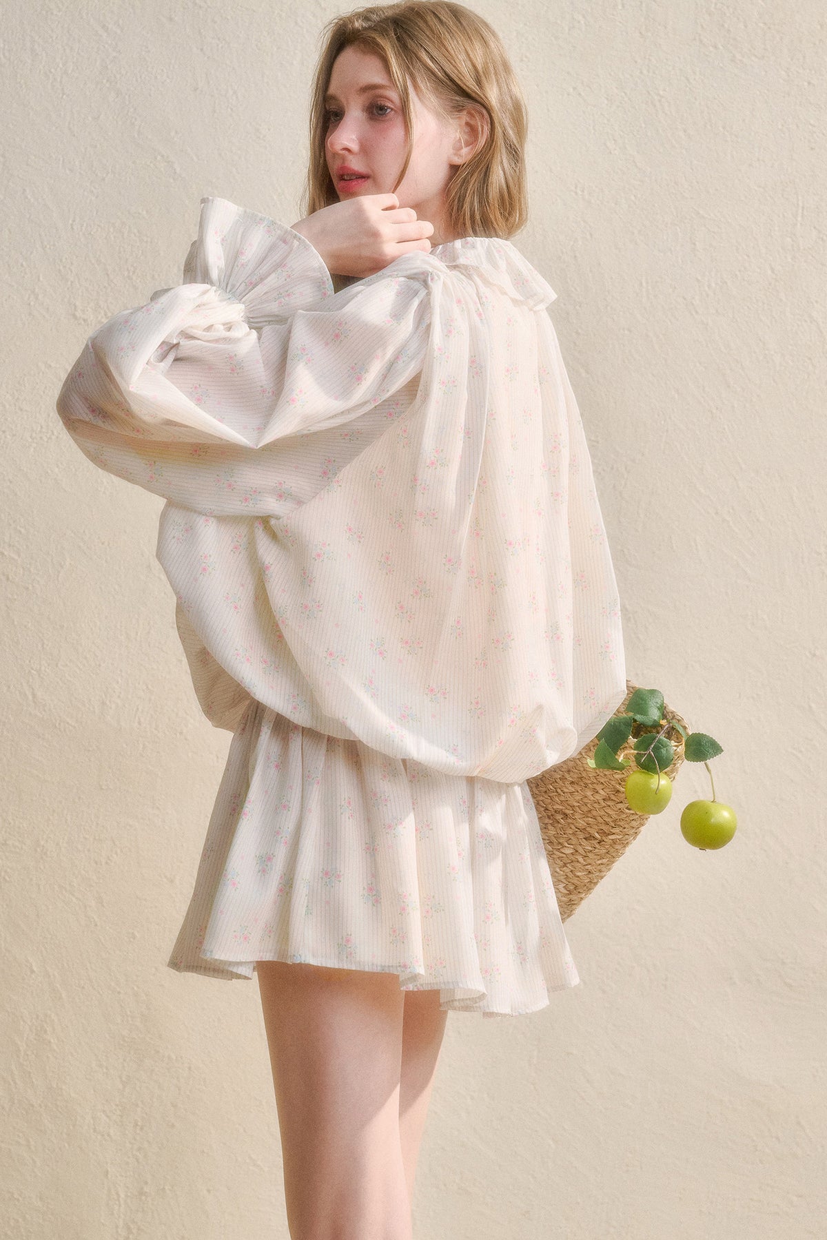 Floral Ruffle Shirt Dress