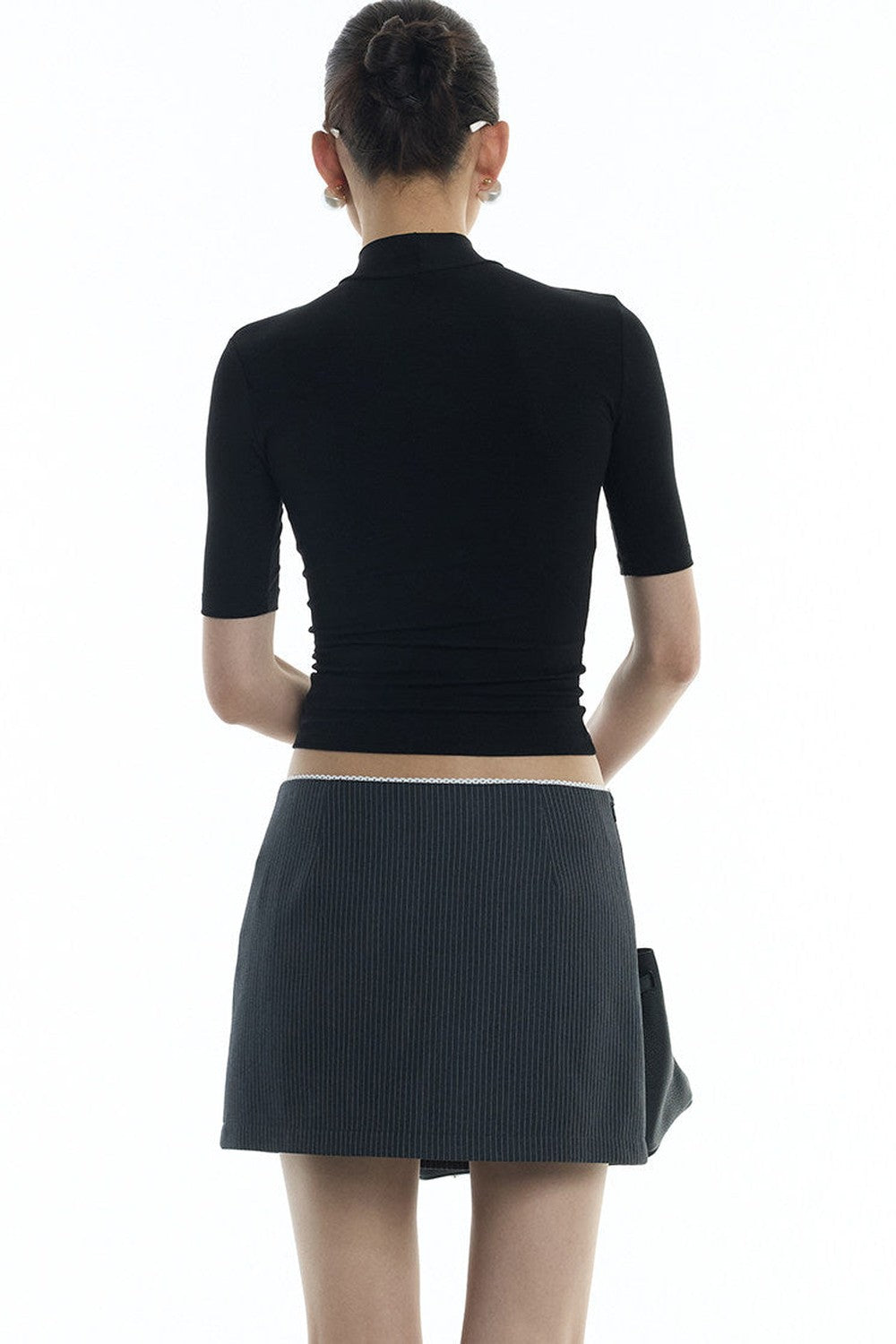 Maglia dolcevita snellente a maniche medie