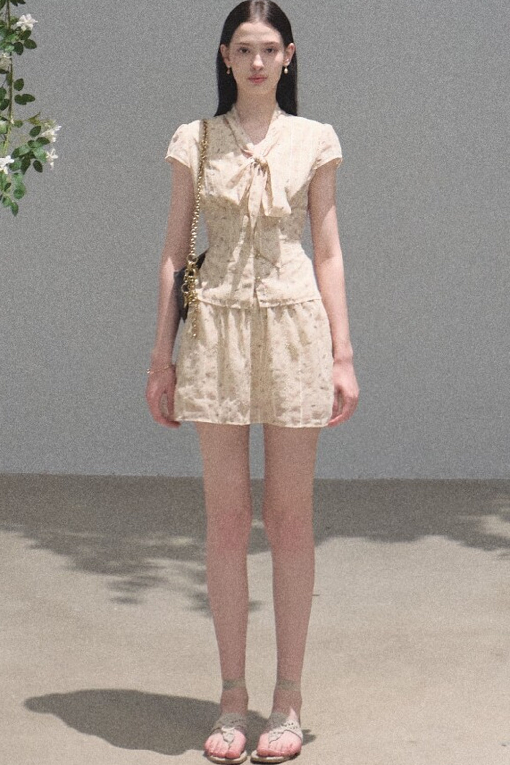 Horse Chestnut Floral Top and Skirt Set