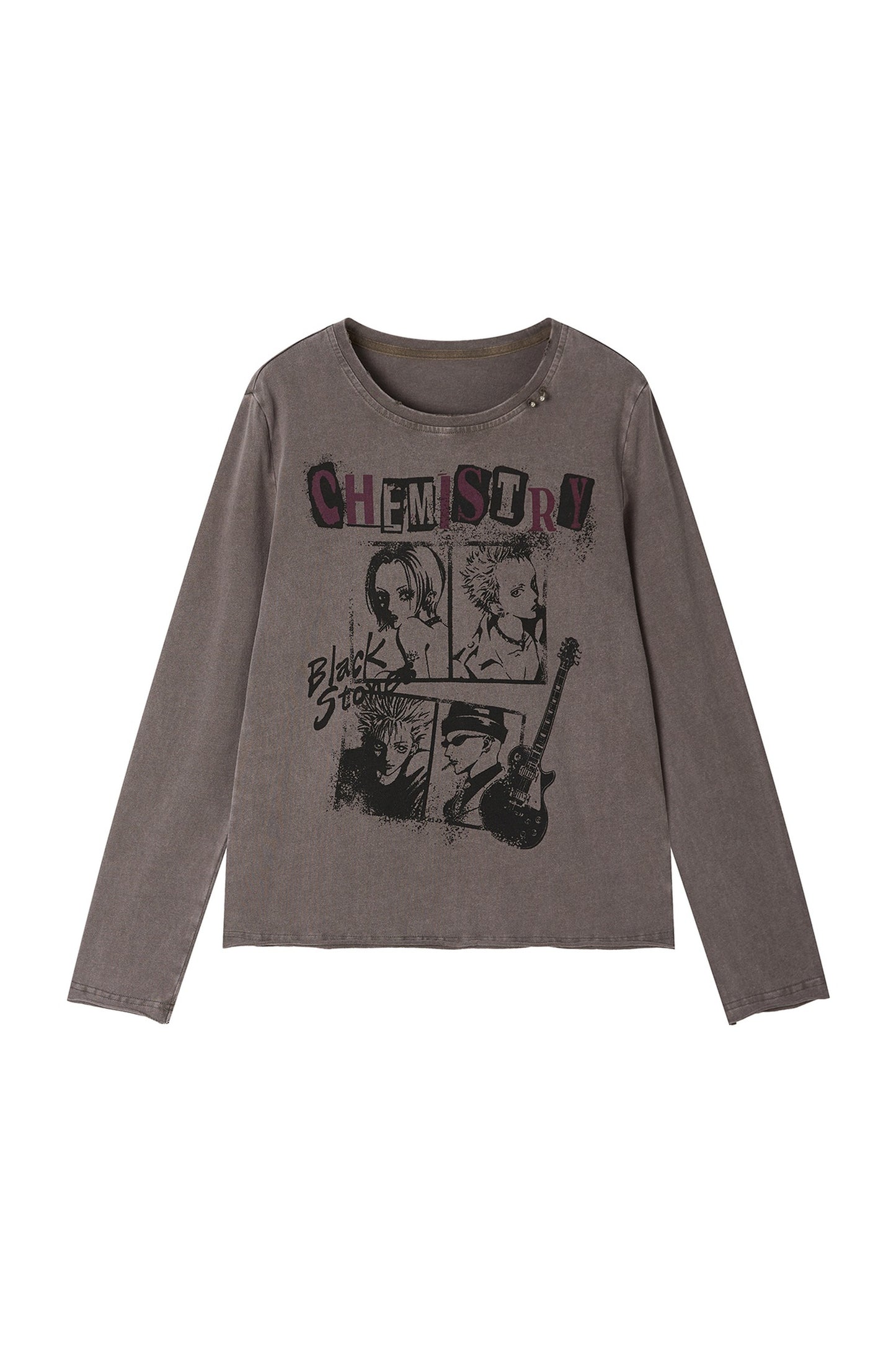 Distressed Portrait Rock Band T-Shirt and Skirt Set-Up