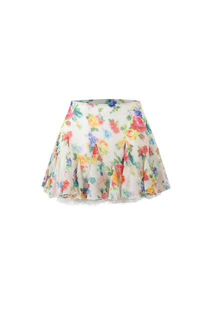 Printed Wool Knit Cardigan and Skirt Set-Up