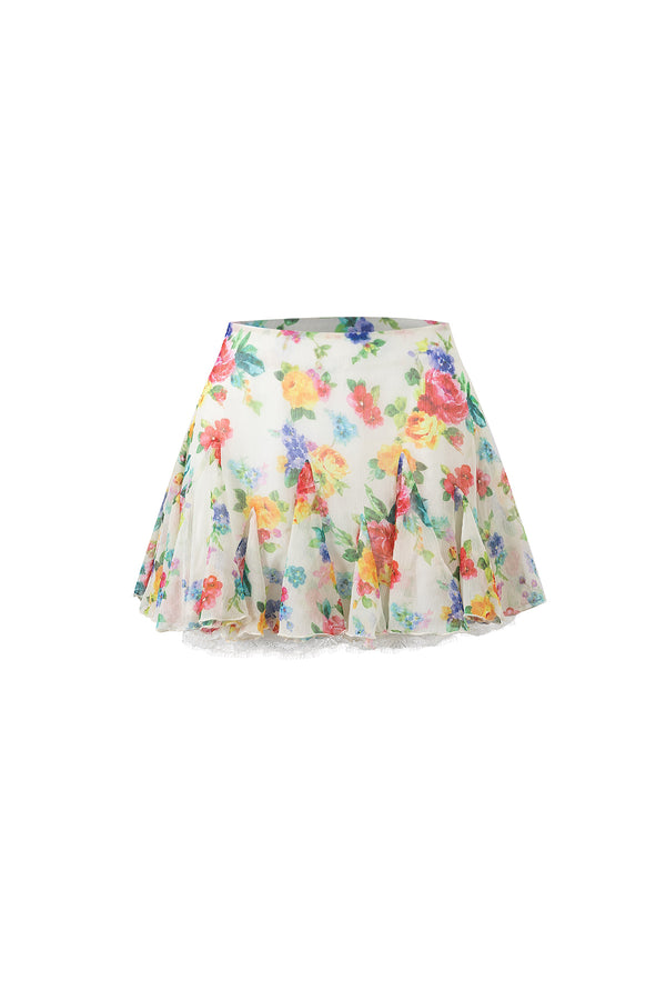Printed Wool Knit Cardigan and Skirt Set-Up