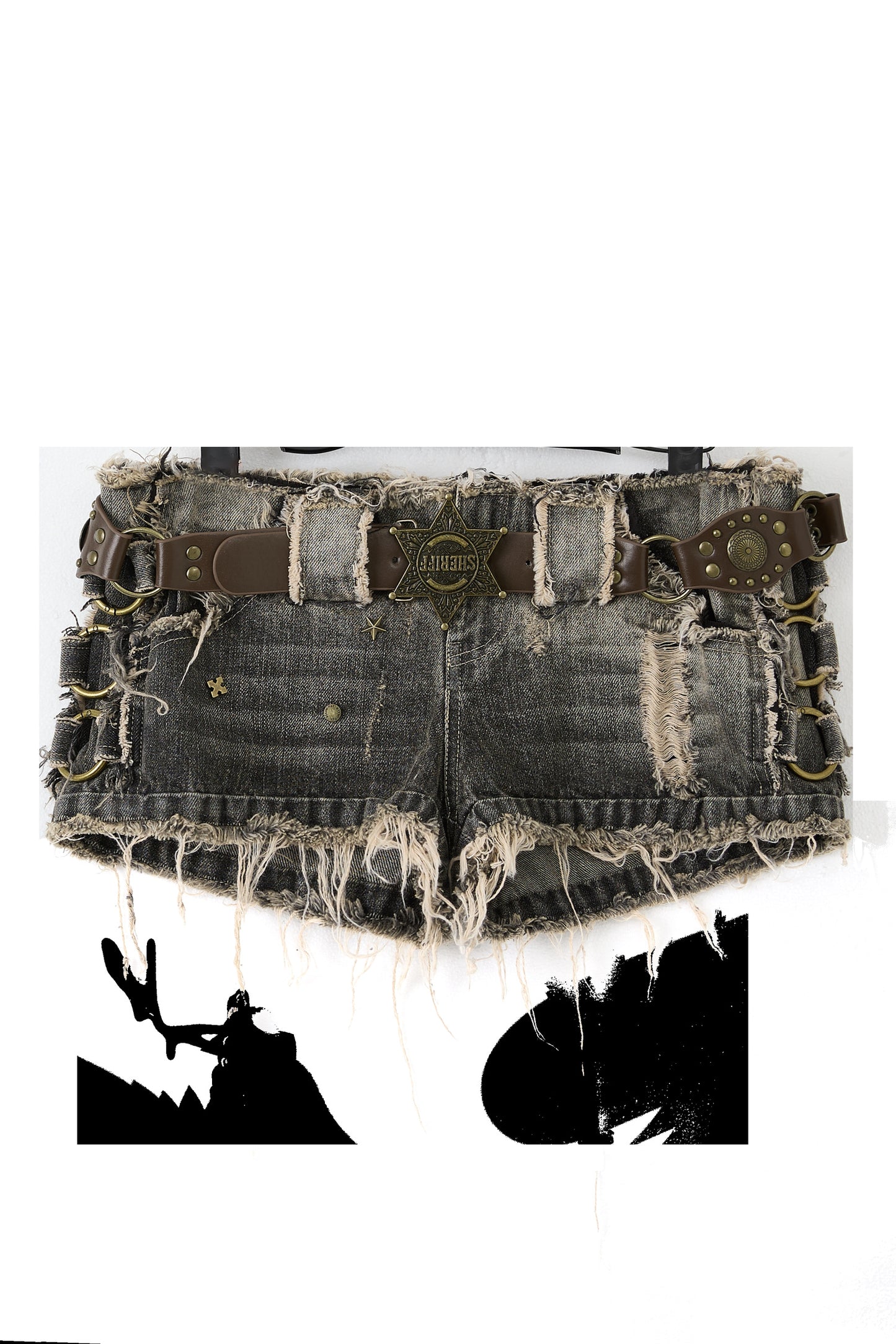 Distressed Frayed Hem Hot Pants