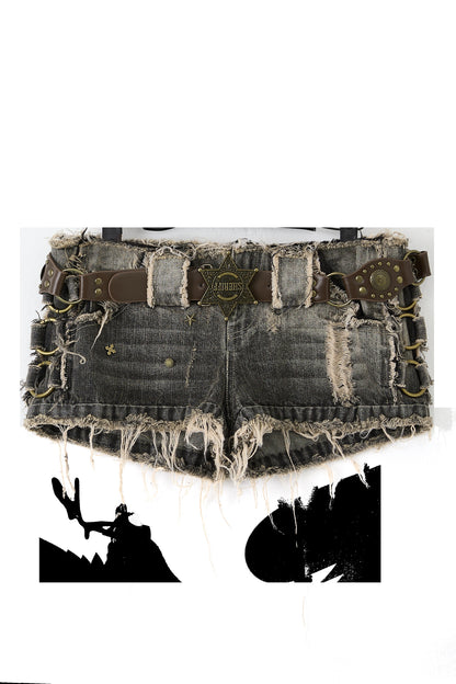 Distressed Frayed Hem Hot Pants