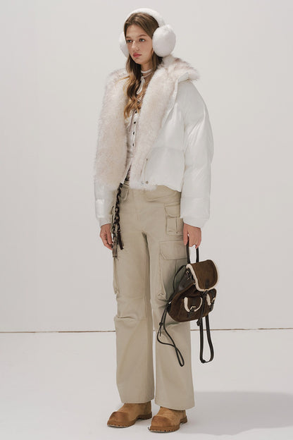 White Cotton Puffer Coat