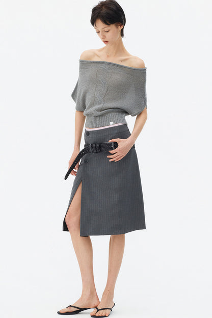 Deconstructed Asymmetrical Slit Skirt