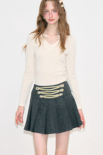 Polka Dot Halter Knit Sweater