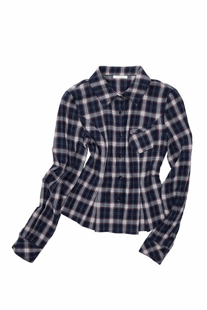 Plaid Shirt and Tiered Skirt Set-Up