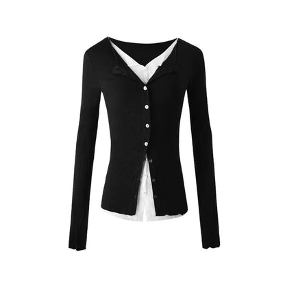 Lace Ruffle Two-Piece Cardigan