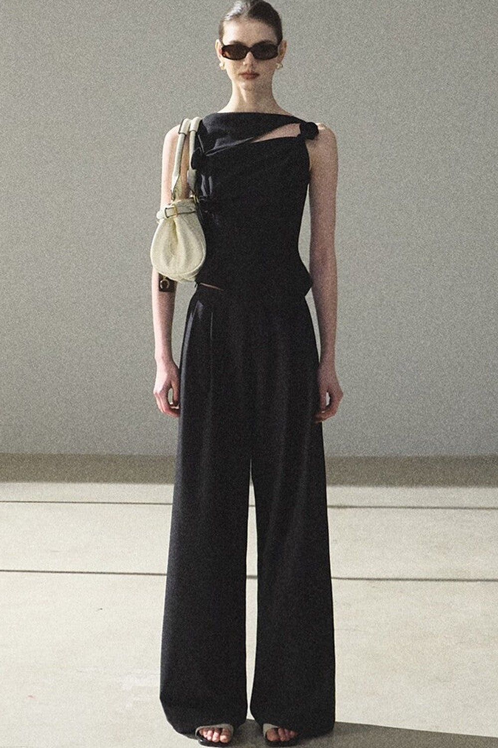 One-Shoulder Lyocell Wool Camisole