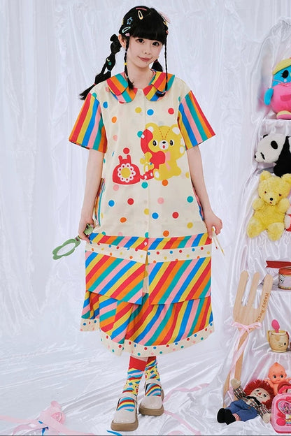Rainbow Diary Hemdblusenkleid