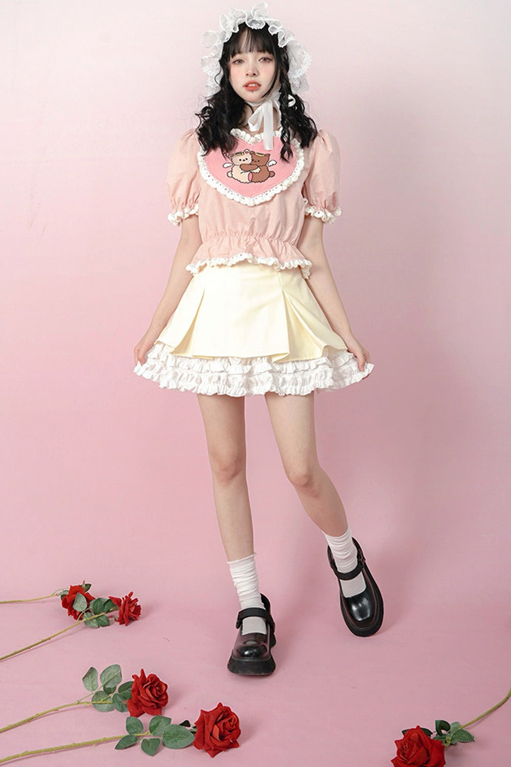 Heavenly Pleated Lace Skirt