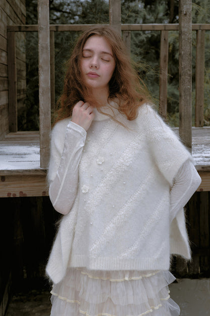 Beaded Alpaca Wool Shawl Skirt Set-Up